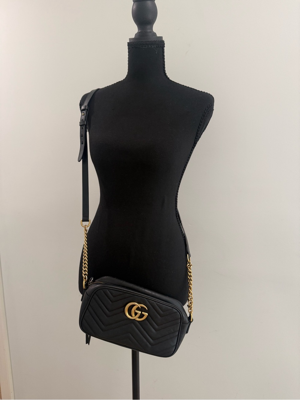 GG Marmont small camera bag with Gucci duster tote